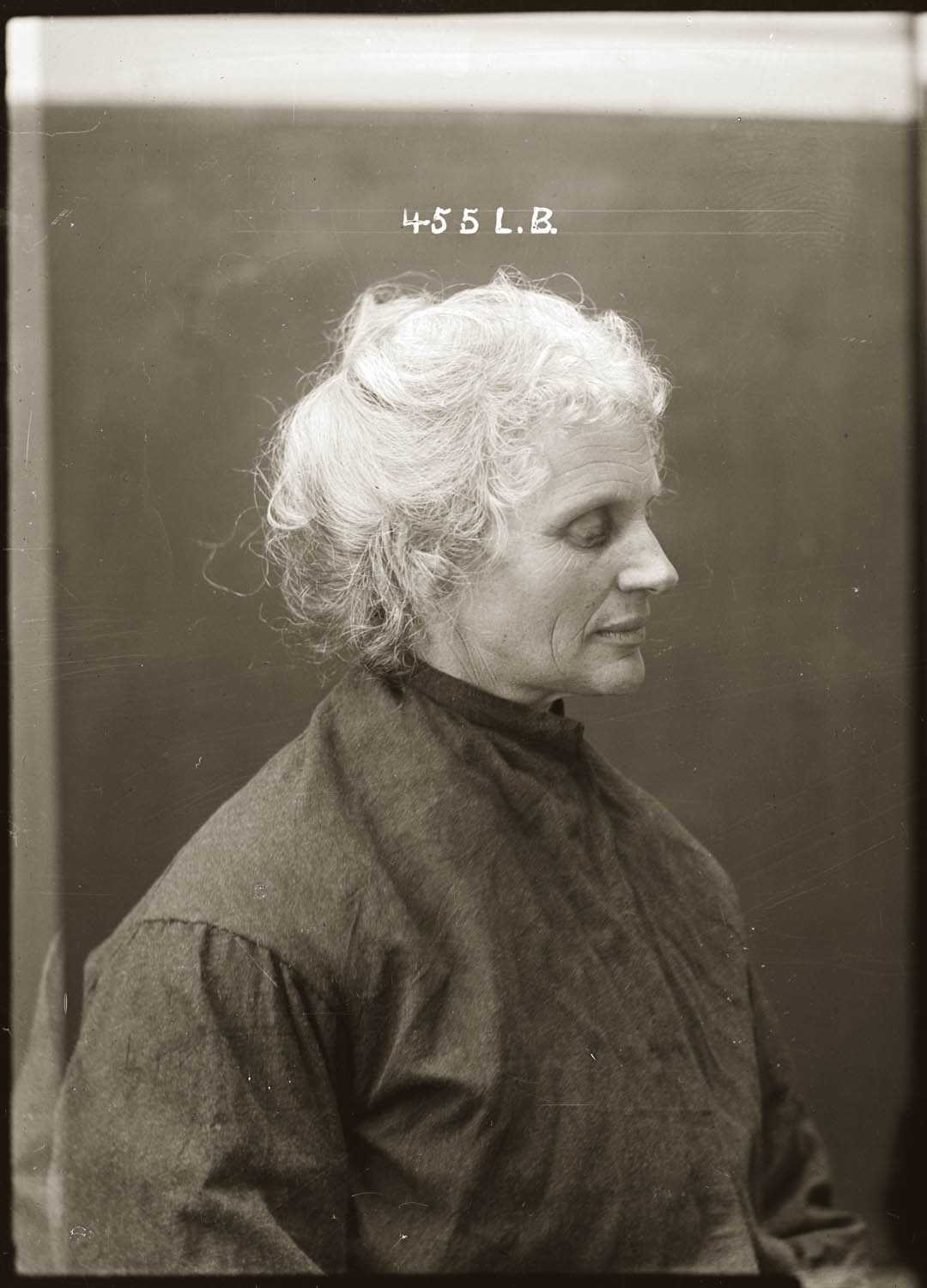 Mug shot (profile) of Alice Fisher, 23 May 1919, Long Bay Women's Reformatory.