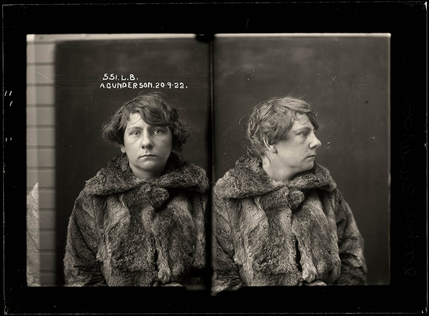 Annie Gunderson, criminal record number 551LB, 20 September 1922. State Reformatory for Women, Long Bay, NSW 